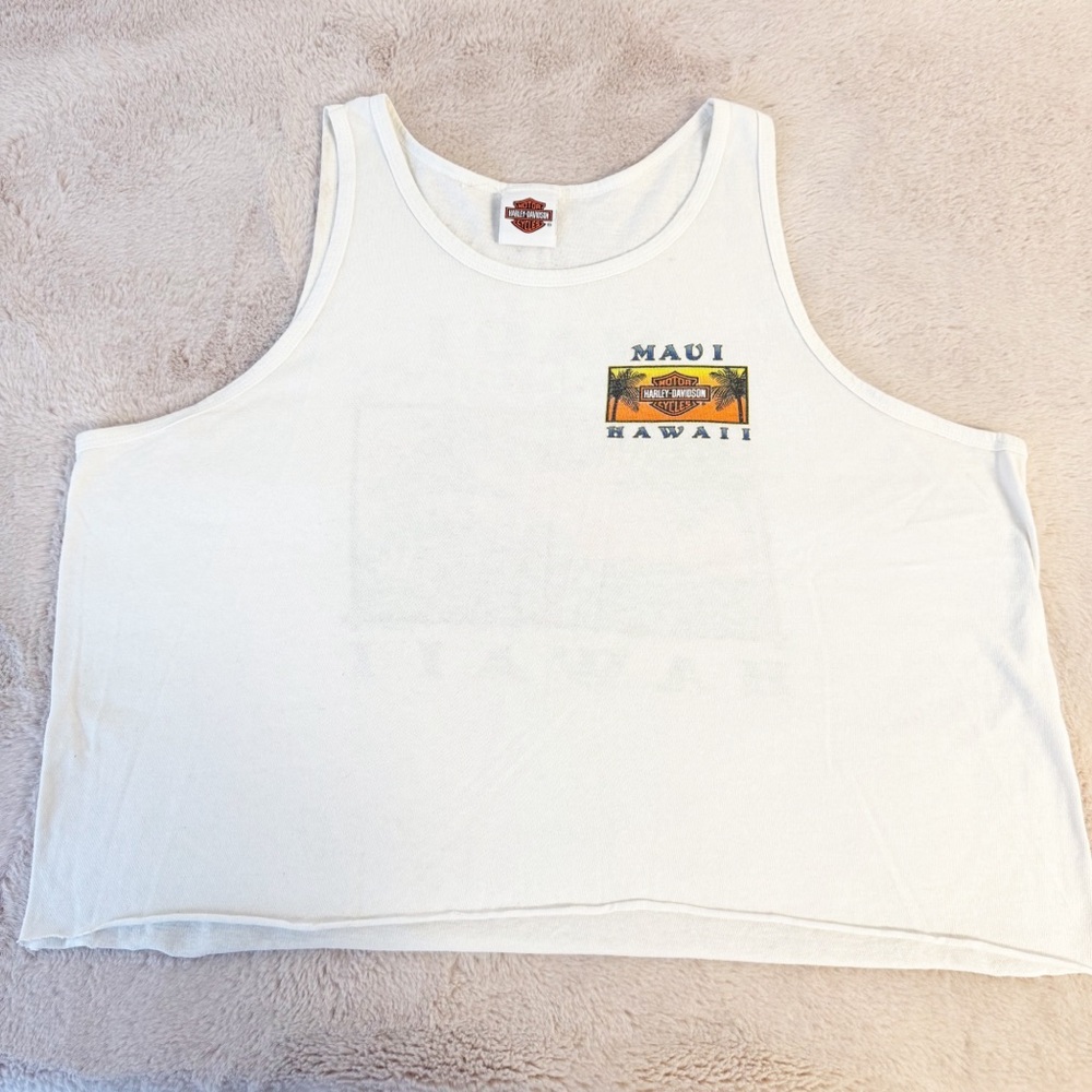 HARLEY DAVIDSON Vintage 1999 White Hawaii Tank Top Size XL